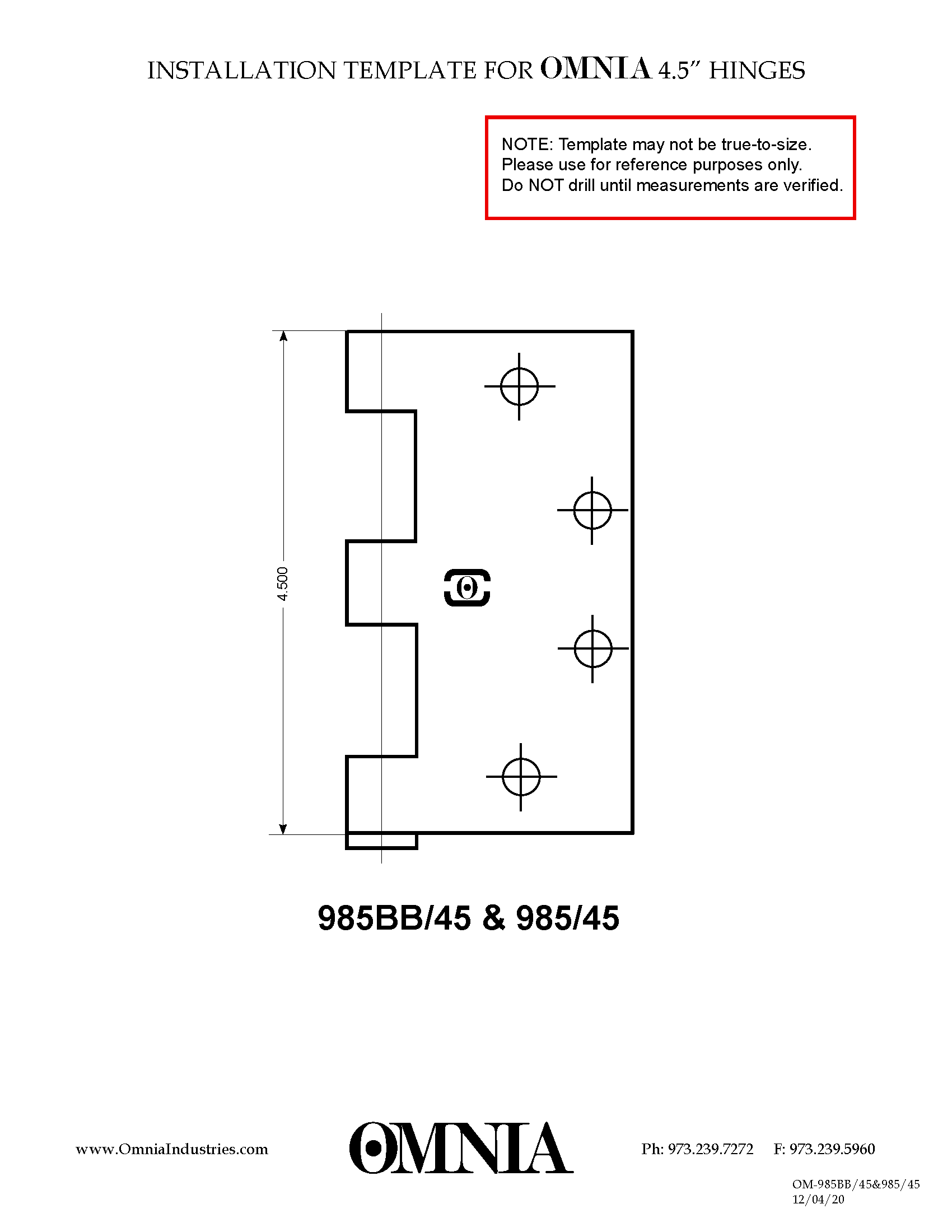 Installation Templates - OMNIA Industries